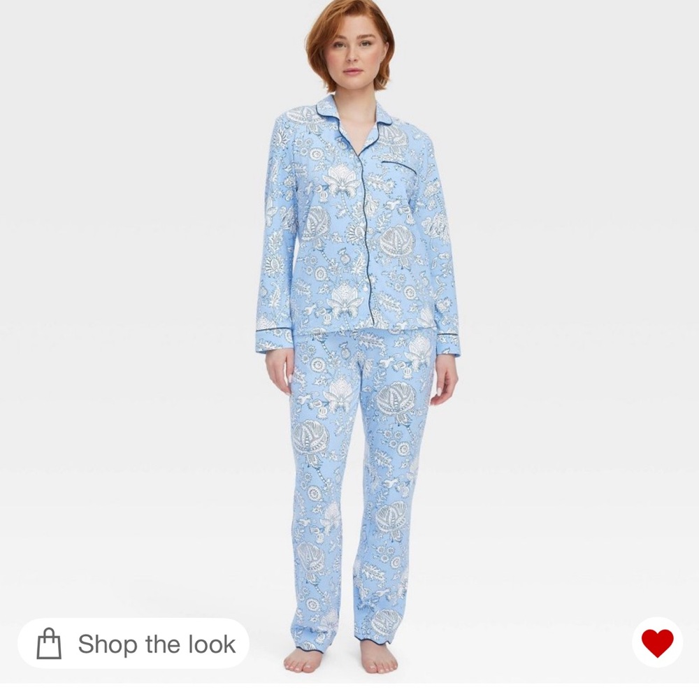 Roller Rabbit Light Blue Floral-Print Pajama Set